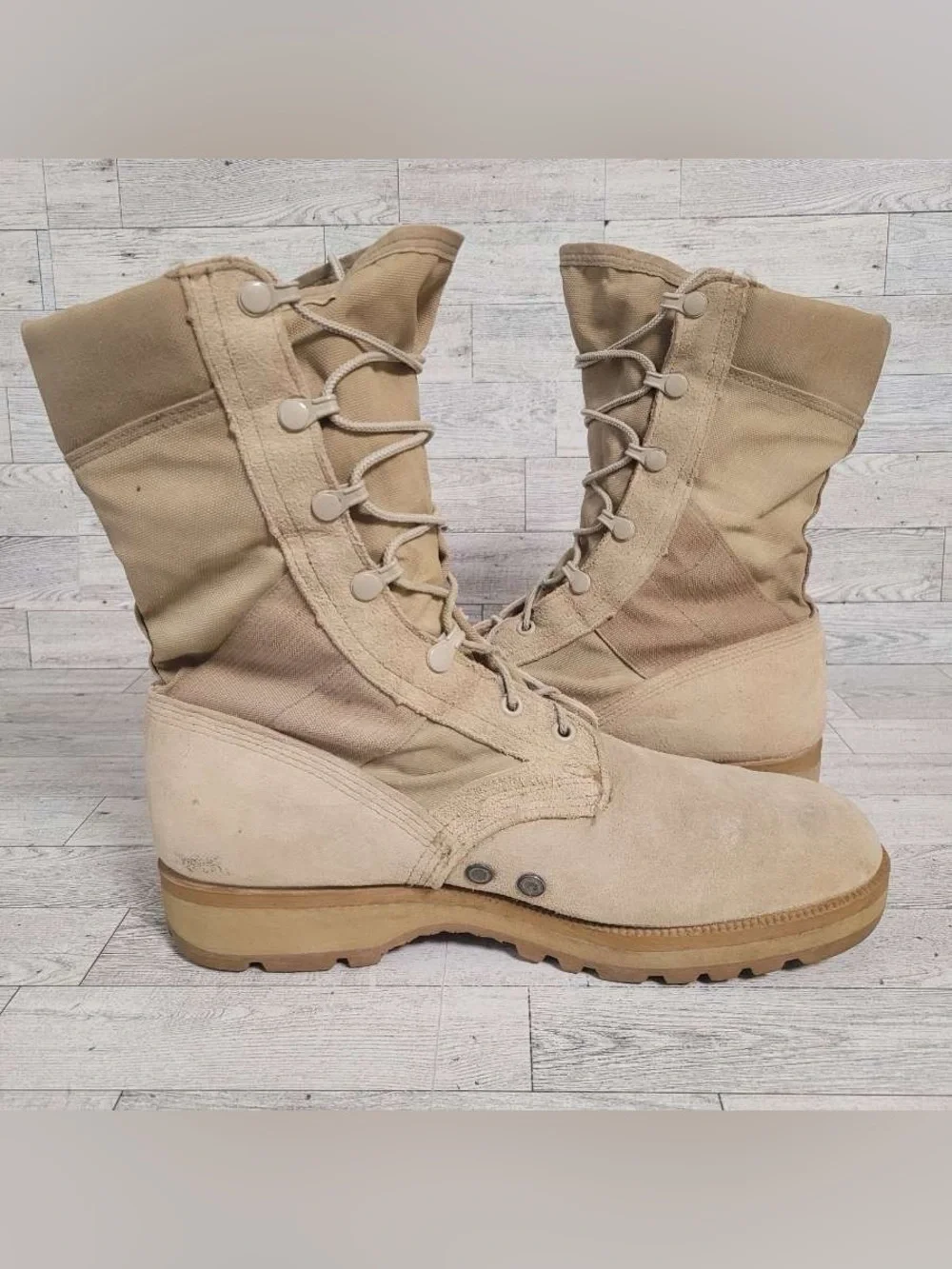 Men's Army Dessert Tan Suede Military Hot Weather Tactical Combat Boots Size 10